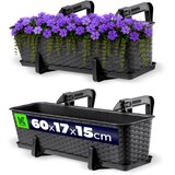 KADAX balkonski lonček za rože s stojalom za rože 60 cm + ročaji, (5000346642) | Shoptok.si