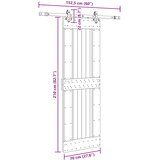  Klizna vrata NARVIK Prirodna i crna 70 x 210 cm (152,5 cm) | shoptok.hr