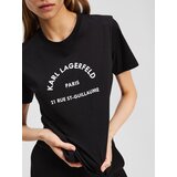 Karl Lagerfeld Majica 'Rue St-Guillaume' crna / bijela | shoptok.hr
