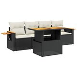  The Living Store Vrtna sedežna garnitura 5-delna z blazinami črn poli ratan - Vrtna Sedežna Garniture, (21447058) | Shoptok.si