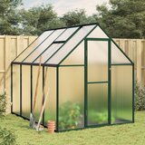 vidaXL Staklenik s okvirom zeleni 224 x 169 x 195 cm aluminijski u