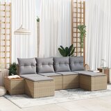 vidaXL set od 6 dijelova vrtnih kauča s jastučićima bež poli ratan acacias | shoptok.hr