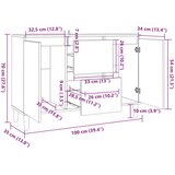  Komoda bijela 101 x 35 x 70 cm od konstruiranog drva | shoptok.hr