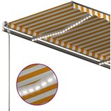  Tenda na ručno uvlačenje s LED svjetlima 450x300 cm žuto-bijela | shoptok.hr