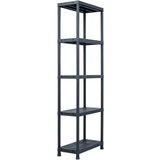  Stalci za pohranu 5 kom crni 125 kg 60 x 30 x 180 cm plastični | shoptok.hr