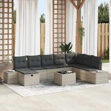  Sjedeća garnitura za vrt 9 kom. Svijetlo siva poliratan Svjetlosiva 55 x 62 x 69 cm | shoptok.hr