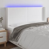  LED uzglavlje bijelo 203x16x118/128 cm od umjetne kože | shoptok.hr
