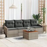 vidaXL set od 5 komada vrtnih sofa s jastučićima siva poli ratan akacije | shoptok.hr