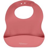 Kindsgut Temno roza silikonski slinček z žepkom Bib | Shoptok.si