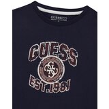 Guess Majica mornarska / rjava / bela | Shoptok.si