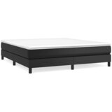  s oprugama i madracem crni 160 x 200 cm od umjetne kože | shoptok.hr
