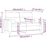  Kavč dvosed z blazinami taupe 140 cm blago, (20911555) | Shoptok.si