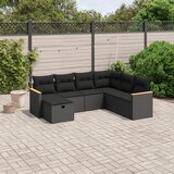 vidaXL 7-dijelni set vrtnih sofa od poliratana s jastucima crni | shoptok.hr