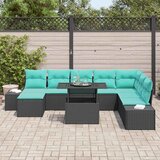  Sjedeća garnitura za vrt 9 kom. Crna poliratan 319 x 154 x 85 cm | shoptok.hr