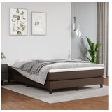  Vzmetnica z žepkasto vzmetjo rjava 140x190x20 cm umetno usnje | Shoptok.si
