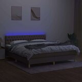vidaXL Box spring postelja z vzmetnico LED taupe 180x200 cm blago | Shoptok.si