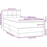 vidaXL Box spring postelja z vzmetnico črna 80x220 cm žamet | Shoptok.si