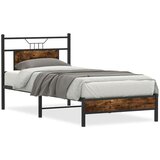 vidaXL Posteljni okvir brez vzmetnice hrast 75x190 cm inženirski les | Shoptok.si