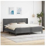 vidaXL Okvir kreveta s madracem Tamnosiva 180 x 200 cm Baršun - Tamno siva 180 x 200 cm | shoptok.hr