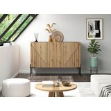 Livetastic ŠIROKA KOMODA, črna, temni hrast | Shoptok.si