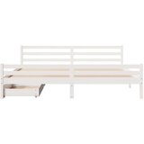 vidaXL Okvir kreveta bez madraca bijeli 200x200 cm od masivne borovine | shoptok.hr