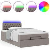 vidaXL Otomanski posteljni okvir z vzmetnico taupe 120x200 cm blago | Shoptok.si