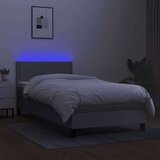  Box spring postelja z vzmetnico LED svetlo siva 90x200 cm blago, (20724312) | Shoptok.si