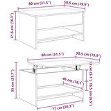 vidaXL Stolić za kavu Crni hrast 80 x 50.5 x 41.5 cm Konstruirano drvo | shoptok.hr