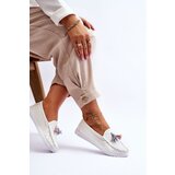 EVENTO Women's Openwork Leather Loafers White Lanzarot | Shoptok.si