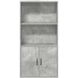  Regal za knjige siva boja betona 60x24x120 cm konstruirano drvo | shoptok.hr