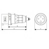  utičnica viseća uko-uto bemis IP44 32A 3P+E 380V BC1-3504-2312 | Eponuda.com