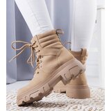 Gemre Beige ankle boots with a chunky sole Lyric | ePonuda.com