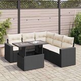 vidaXL 6-dijelni set vrtnih sofa s jastucima crni od poliratana | shoptok.hr