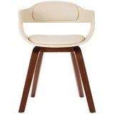 vidaXL Jedilni stol bel ukrivljen les in umetno usnje, (20944488) | Shoptok.si