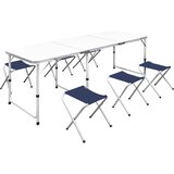  Sklopivi set stola za kampiranje i 6 stolaca podesiva visina 180x60 cm | Eponuda.com