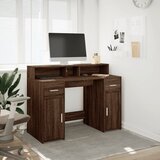  Radni stol s LED svjetlima smeđa boja hrasta 120x55x91cm drveni | Eponuda.com