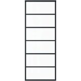  Drsna vrata ESG steklo in aluminij 76x205 cm črna, (20767294) | Shoptok.si