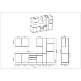 RESPEKTA Kuhinjski Blok Premium Marleen 310cm, Siva, Barva Hrasta | Shoptok.si