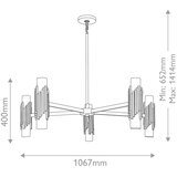 Elstead MARVELE10-AB-OPAL - Luster na stalku MARVELE 10xE14/40W/230V zlatna | Eponuda.com