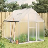 vidaXL Rastlinjak z okvirjem srebrn 224x169x195 cm aluminij Cene