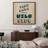  Slika - Take Walk on the Wild Side (1 Part) Square 80x80 U crnom drvenom okviru | shoptok.hr