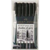 Faber-Castell flomasteri Art Pen PITT - set 6 nijansi sive | ePonuda.com