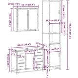  3-dijelni set kupaonskog namještaja boja hrasta sonome drveni | shoptok.hr