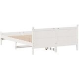 vidaXL Posteljni okvir brez vzmetnice bel 160x200 cm trdna borovina | Shoptok.si