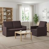  Set sofe 2 pcs Tamno smeđa Tkanina - Tamno smeđa 1-sjedalo + 2-sjedalo (120 cm) | shoptok.hr