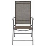 Ambia Garden ZLOŽLJIV VRTNI SEDEŽ aluminij srebrne barve, svetlo rjava | Shoptok.si