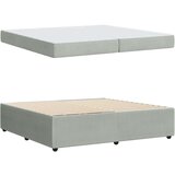 vidaXL Posteljni okvir z vzmetnico Svetlo siva 200 x 200 cm Žamet | Shoptok.si