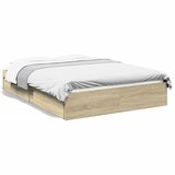 vidaXL Posteljni okvir s predali sonoma hrast 120x190cm inženirski les | Shoptok.si
