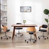  Okretne blagovaonske stolice 4 kom od drva i umjetne kože crne | shoptok.hr
