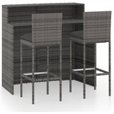  3-dijelni vrtni barski set s jastucima sivi | shoptok.hr
